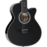 Violao Vogga Nylon Vce 340 Bk Eletrico Cor Black Material Do Diapasão Rosewood Orientação Da Mão Destro