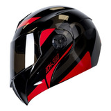 Casco Abatible Ich 3110 Remark Negro Brillante Rojo Visor Sm