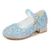 Zapatos Princesa Lentejuelas De Plata Para Niñas
