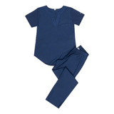 Ambo Oh! Wear Uniforme Médico - Tefi Poly Broderie Azul