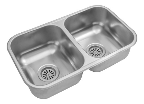 Pileta Bacha Doble De Cocina Johnson Cc28/18 Acero Inox P