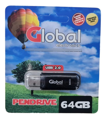 Pendrive Global Usb 64 Gb 2.0 Con Capuchón