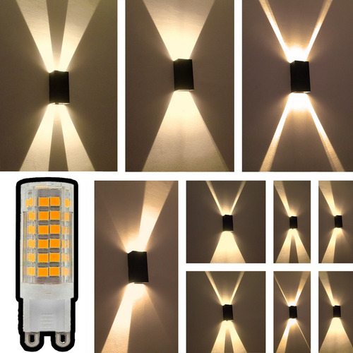 Lampara Pared Interior Moderno Fx C/ Lamp Led 6w Pack X12u Luz Indirecta Decoracion Adorno Hierro Bidireccional Efecto