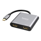 Adaptador Usb C A Doble Hdmi 4 K @ 60 Hz, Convertidor Tipo C