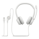 Auriculares Headset Logitech H390 Blanco Pc Cable Usb 1,9mtr