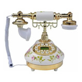 Teléfono Diseño Antiguo De Cerámica Con Rosas Diseño Ventage
