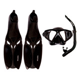 Kit Mergulho Cetus Shark Fun 3pç (máscara Nadadeira Snorkel) Tamanho Preto 37-38