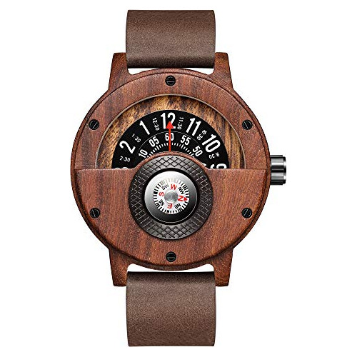 Reloj De Madera Con Brújula Personalizable