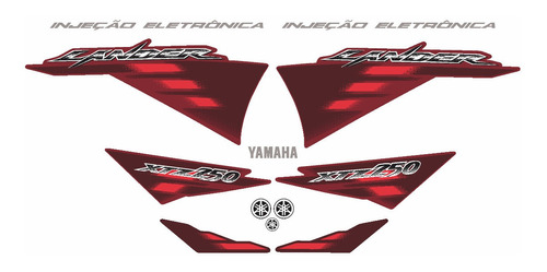 Kit Adesivos Moto Yamaha Lander Xtz 250 2007 Vermelha