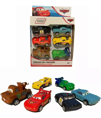 Cars Rayo Mcqueen De Fricción 6 Vehículos