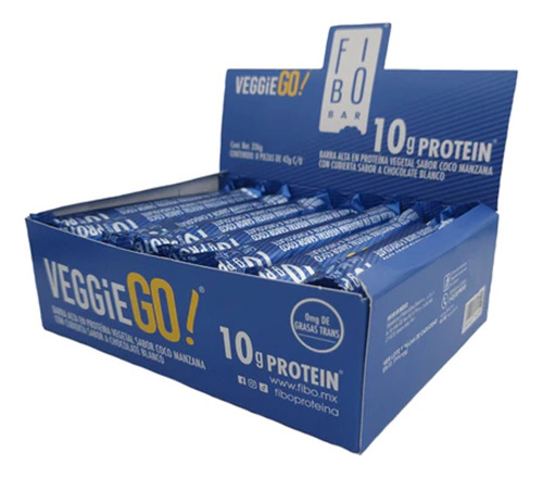 Barra Vegana 10g/proteína Sabor Coco/manzana Pack 3 De Cajas