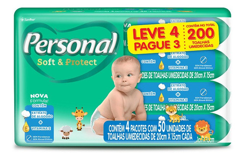 Toalha Umed Personal Baby 50un L4 P3