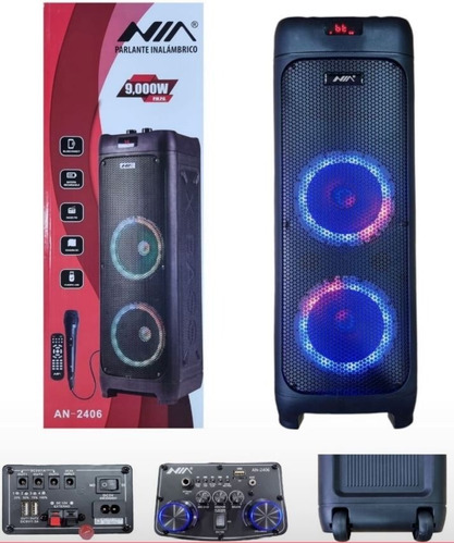 Parlante Cabina Sonido Recargable Bluetooth  9000w Nia2406