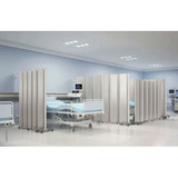 Biombo Clinico Hospitalario Pvc Plegable Con Ruedas Bcf