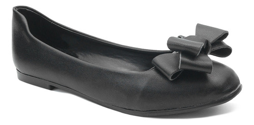 Zapatos Casual Moda Flats Bajo Moño Mujer Negro 22-26