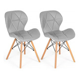 Par 2x Cadeira De Jantar Charles Eames Eiffel Slim Estofada 