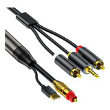 Cable De Audio Estéreo De Fibra Óptica A Analógica 2rca+cone