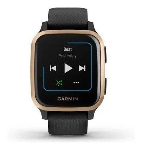 Smartwatch Garmin Venu Venu Sq - Music Edition 1.3  Caja 40mm De  Polímero Reforzado Con Fibra  Black, Malla  Black De  Silicona Y Bisel  Rose Gold De  Aluminio Anodizado