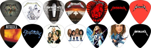 7 Palhetas  Personalizadas Bandas Rock Metalica