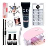 Kit Alongamento Unhas Gel Poligel Polygel Unha Molde F1 Lixa