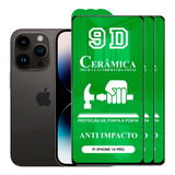 Kit 3x Película 9d Cerâmica P/ iPhone 14 Pro Protetora