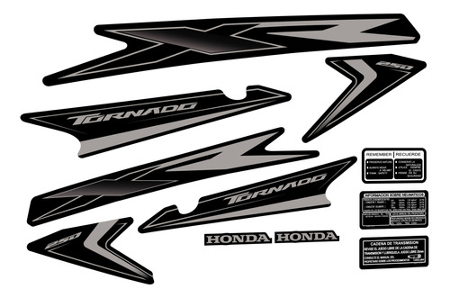Kit Calcos Completo Honda Xr 250 Tornado - Alta Calidad !!!!