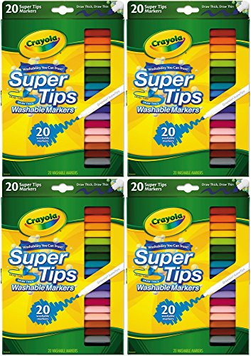 Crayola 58-8106 20ct Super Tips Marcador (paquete De 4)
