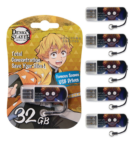 Pack C/5 Usb Verbatim 32gb Demon Slayer Agatsuma Zenitsu