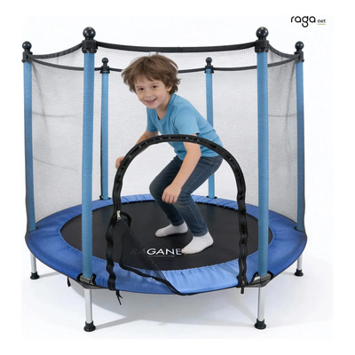 Trampolín Brincolin Infantil Red De Seguridad Tumbling Niños Lona de salto Negro Cobertor de resortes Azul | Meses sin interés