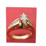 Anillo Compromiso Dama Oro 14 Kilates Diamantes Naturales.