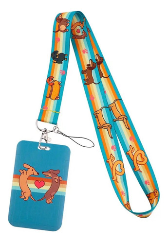 Lanyard Con Porta Credencial De Perro Salchicha Nuevo