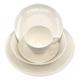 Juego De Loza Set 30 Pzas Vajillas Tazas Bowl Artic White Color Beige