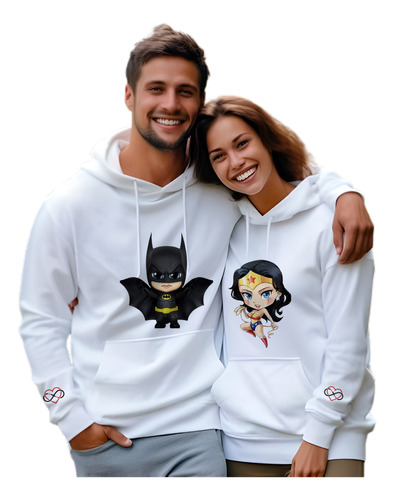 Sudadera Gorro Parejas Batman Y Mujer Maravilla Amor Infinit