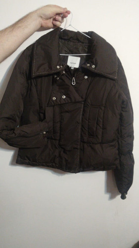 Campera Con Guata Potsaid Talle M Marron  - Un Cierre Roto