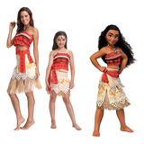 Disfraz De Moana Para Adultos Y Niños, Con Collar