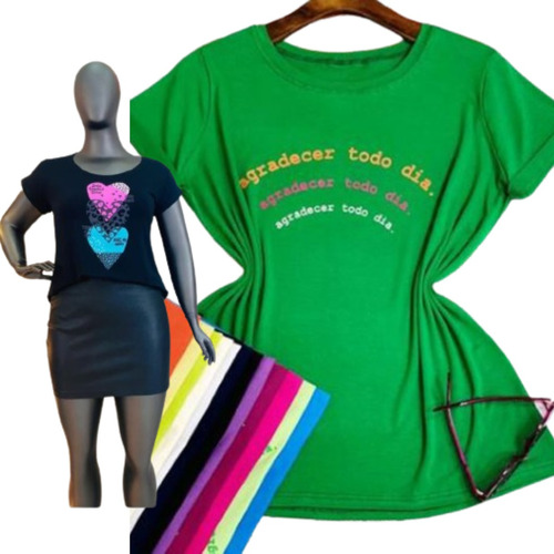 Kit 10 Camisetas T-shirts Femininas Plus Size Oferta Atacado