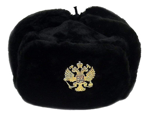 Gorro Ruso Shapka Ushanka Con Escudo Original, Negro (chico 