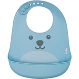 Babador Em Silicone Com Pega-migalhas Azul Gumy Buba