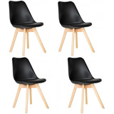 Silla Eames Tulip Comedor Moderna Blanca Negra X 4 Unidades