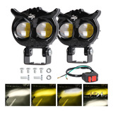 Par Luces Led Auxiliares Faros De Lupa Para Auto Moto 80w