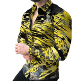 Camisa De Manga Larga De Nuevo Hombre Impacto Informal