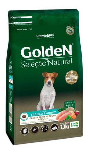 Ração Golden Seleção Natural Adultos Pequeno Porte 3kg