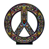 Enfeite Parede Ou Mesa Símbolo Paz E Amor Hippie Decorativo