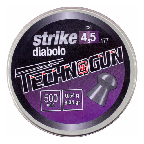 Chumbinho Strike Cal:4,5mm Technogun 5cx C/500 Total 2500