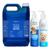 Kit Shampoo Gato Caes Cachorro Banho A Seco  Lagrima Orelha