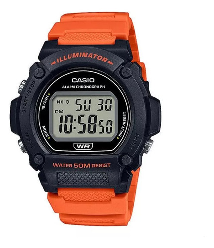 Reloj Casio W-219h Cronometro Luz Alarma Sumergible 50m 