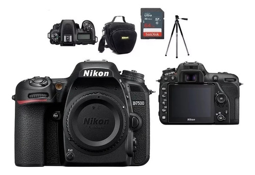  Nikon D7500 Dslr Corpo + Bolsa + Tripé + Cartão 64gb - Nfe