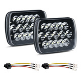 Par De Faros Delanteros Led Negros De 5 X 7 X 6 Pulgadas, Ha