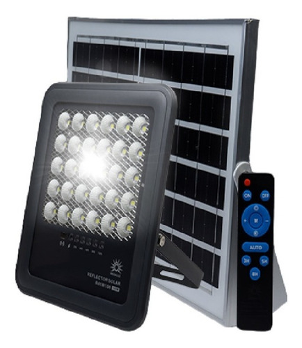 Reflector Led Carga Solar Ilumina 2000w Control Remoto Ip65