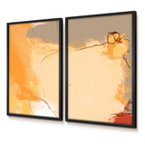 Quadro Decorativo Duo Pintura Tons Pastel Amarelo Sala 60x90